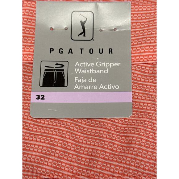 NWT PGA Tour Shorts Living Coral 32 Moisture Wicking Performance Stretch Fabric - Picture 5 of 7